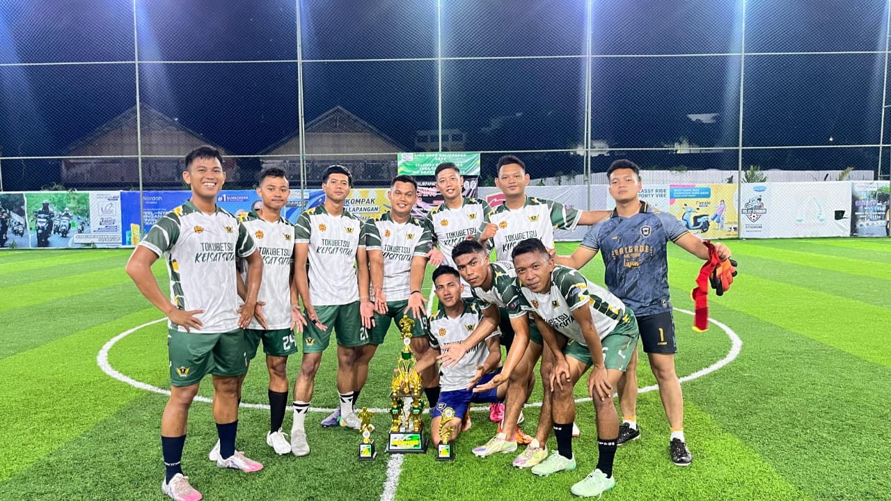 Ukir Prestasi Gemilang, Batalyon A Brimob Kaltim Juarai Turnamen Mini Soccer Torneo Goendala MS22 Tahun 2025
