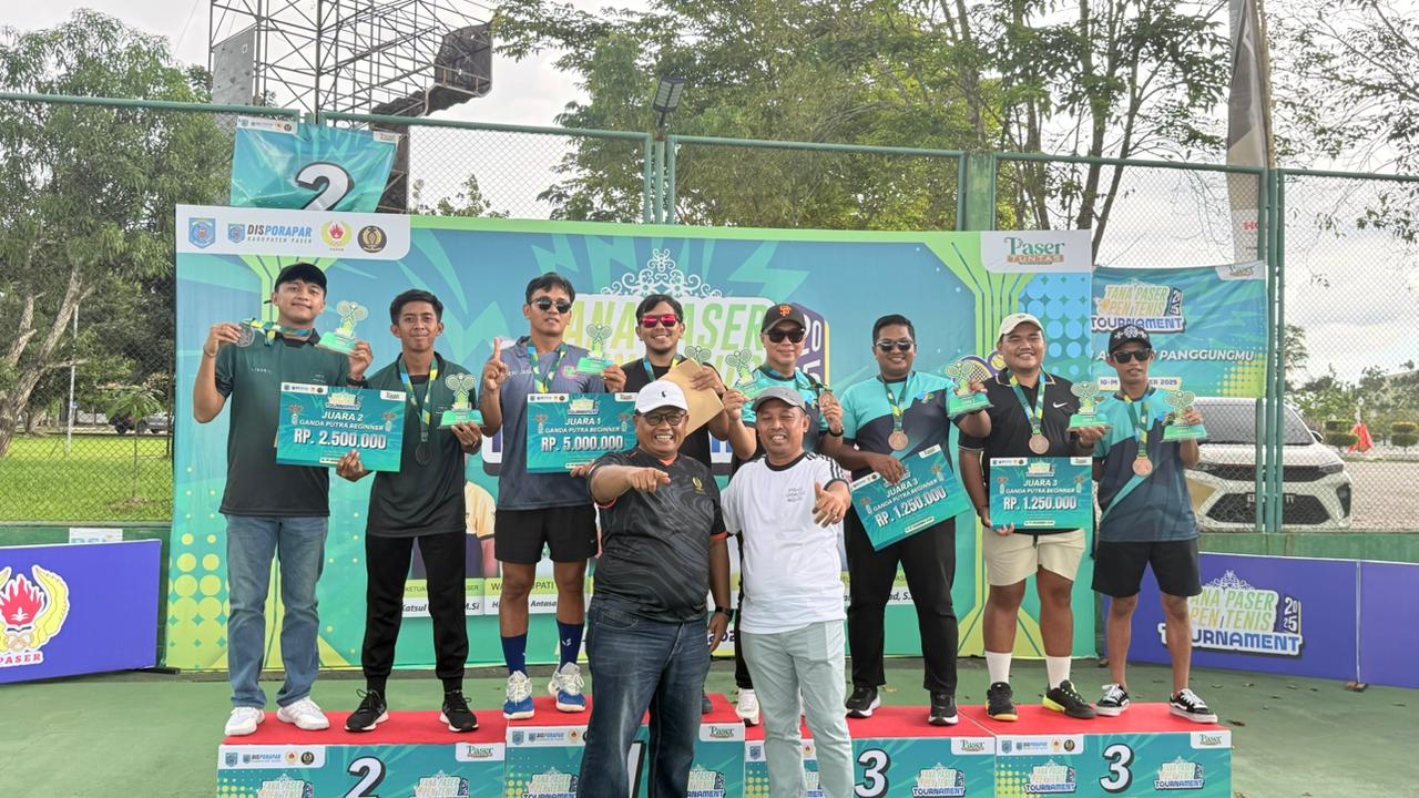 Personel Brimob Polri Raih Juara II Ganda Putra pada Tana Paser Open Tenis Tournament 2025