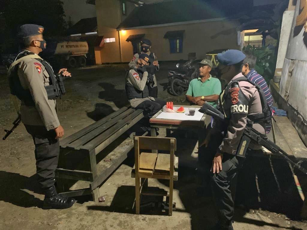 Jaga Kamtibmas, Brimob Kaltim Laksanakan Patroli Malam