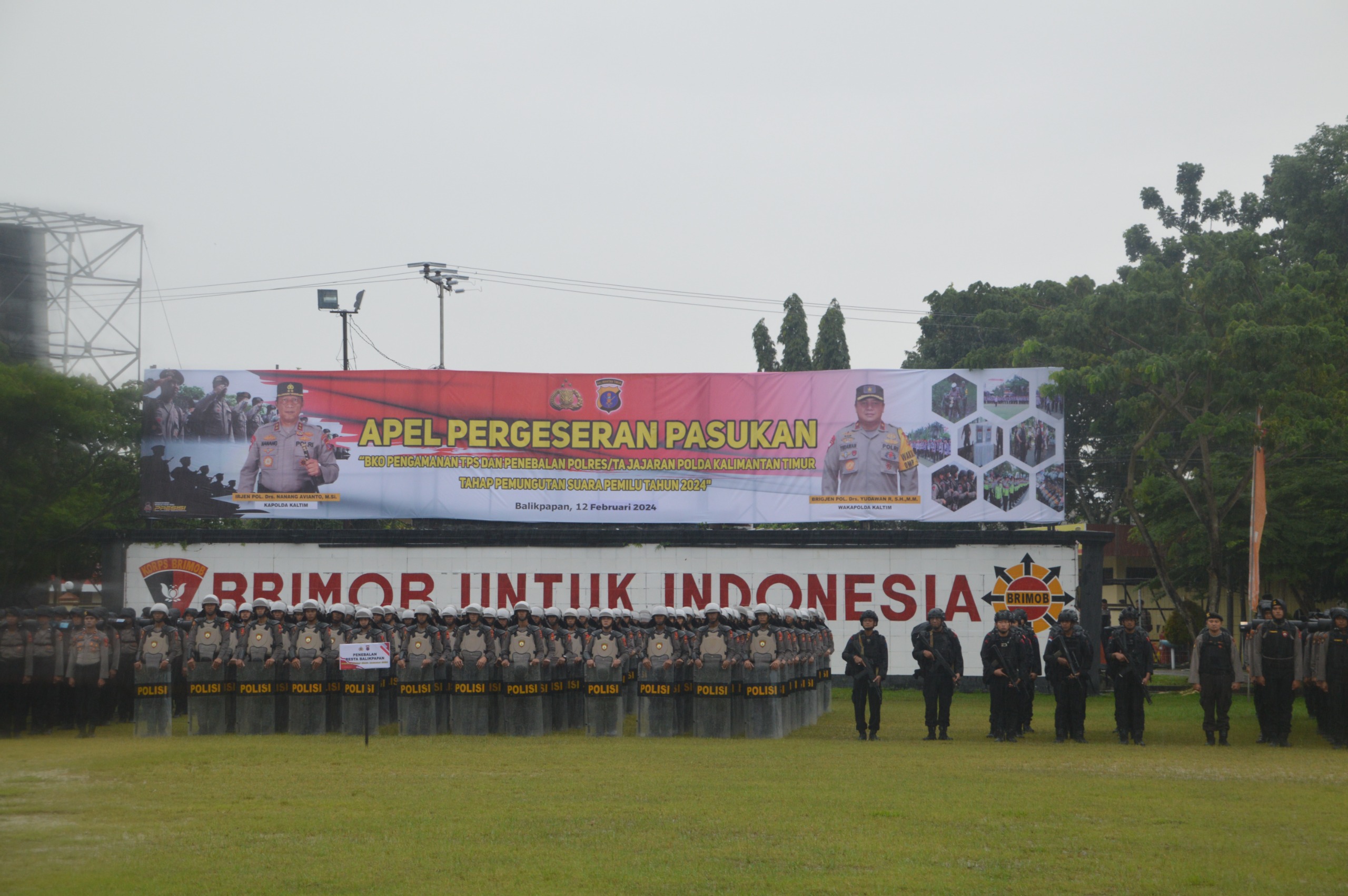 Apel Pergeseran Pasukan, 1 SSK Batalyon A Pelopor Brimob Siap Amankan TPS Pemilu di Kaltim
