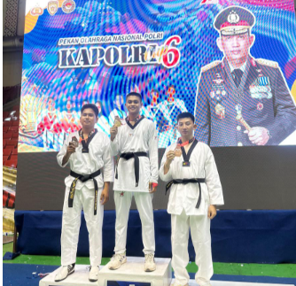 Lagi dan lagi, Bripda Hilmi Anggota Brimob Kaltim, Raih Medali Emas Kejurnas Taekwondo Kapolri Cup 2025