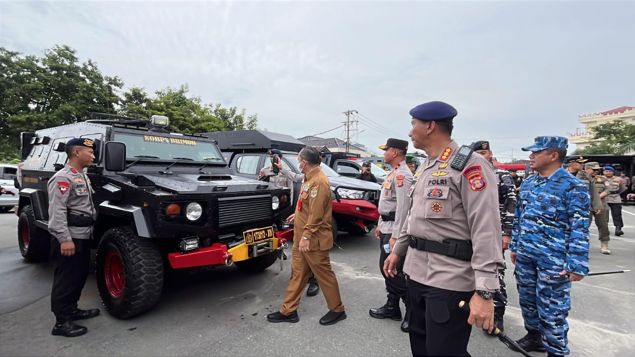 1 SSK Batalyon A Brimob Kaltim Turut Serta Apel Kesiapan Tanggap Darurat Bencana Hidrometeorologi