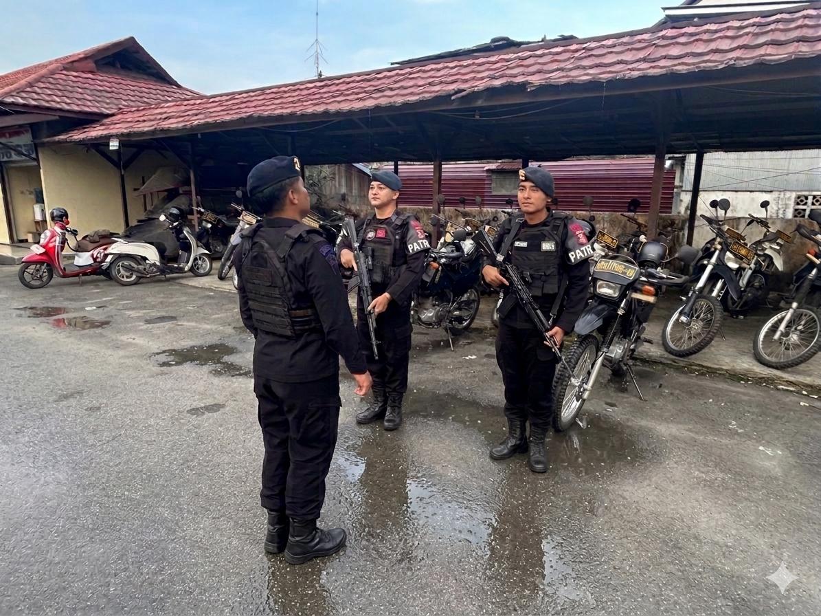 Batalyon B Pelopor Satbrimob Polda Kaltim Gelar Patroli Akhir Pekan di Pusat Keramaian Samarinda