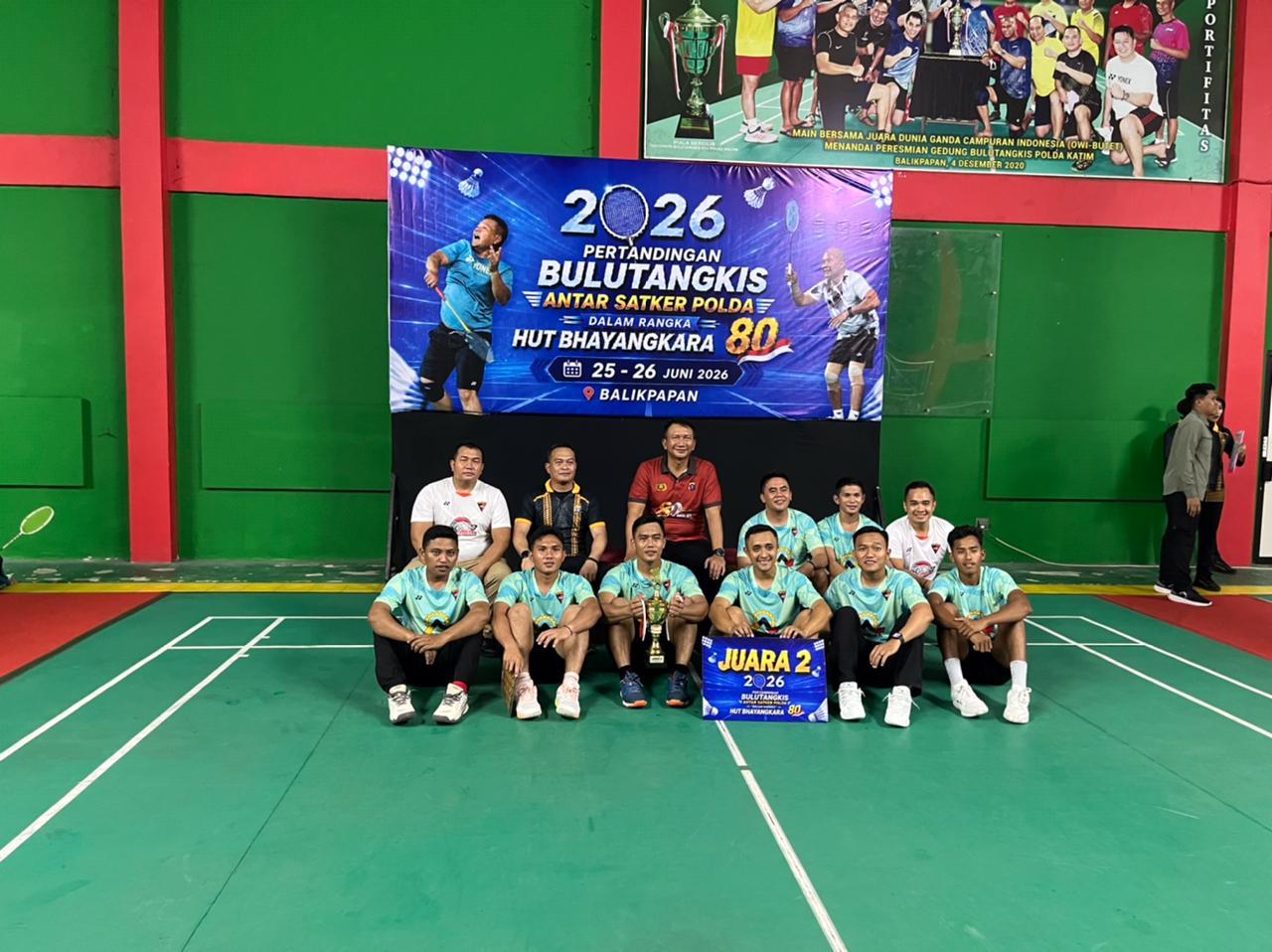 Sabet Juara 2, Tim Badminton Satbrimob Polda Kaltim Raih Prestasi di Kejuaraan Antar Satker 2026