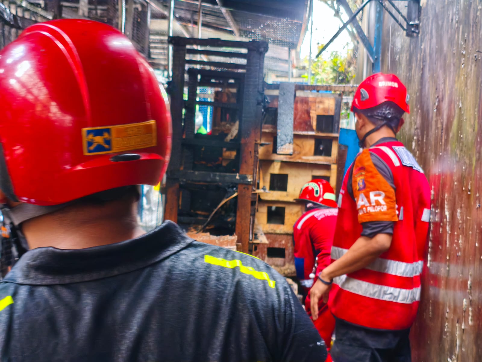 Gercap Tim Respon Bencana Batalyon B Pelopor Jinakkan Kebakaran di Jalan Pulau Flores Samarinda