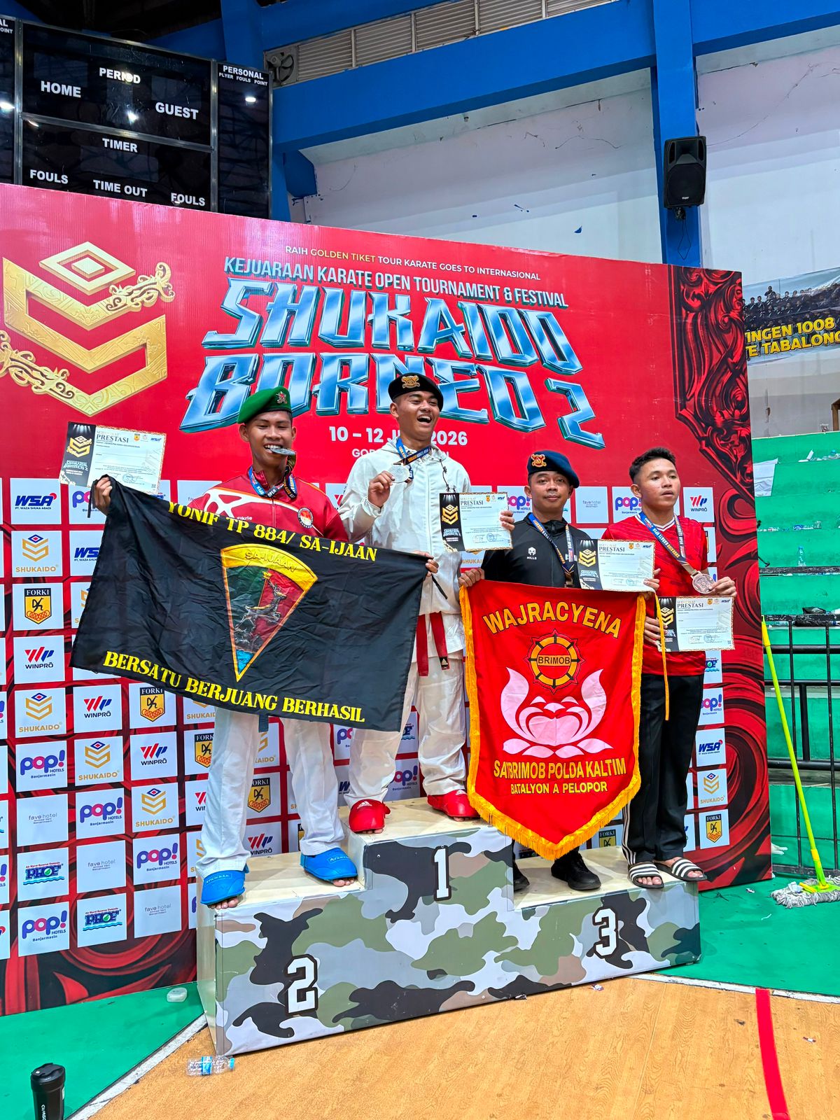 Dua Personel Batalyon A Brimob Kaltim Raih Juara 3 Piala Shukaido Borneo 2
