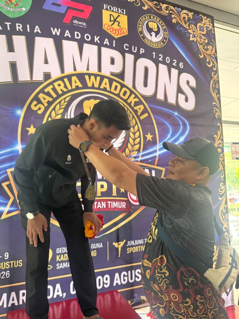 Brimob Kaltim Bangga! Bripda Syaiful Bahri Raih Juara 1 Karate Wadokai Cup 2026
